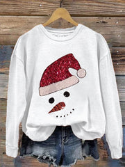 Women's Christmas Snowman Print Casual Sweatshirt