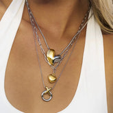 3pc Mixed Puffy Heart Necklace