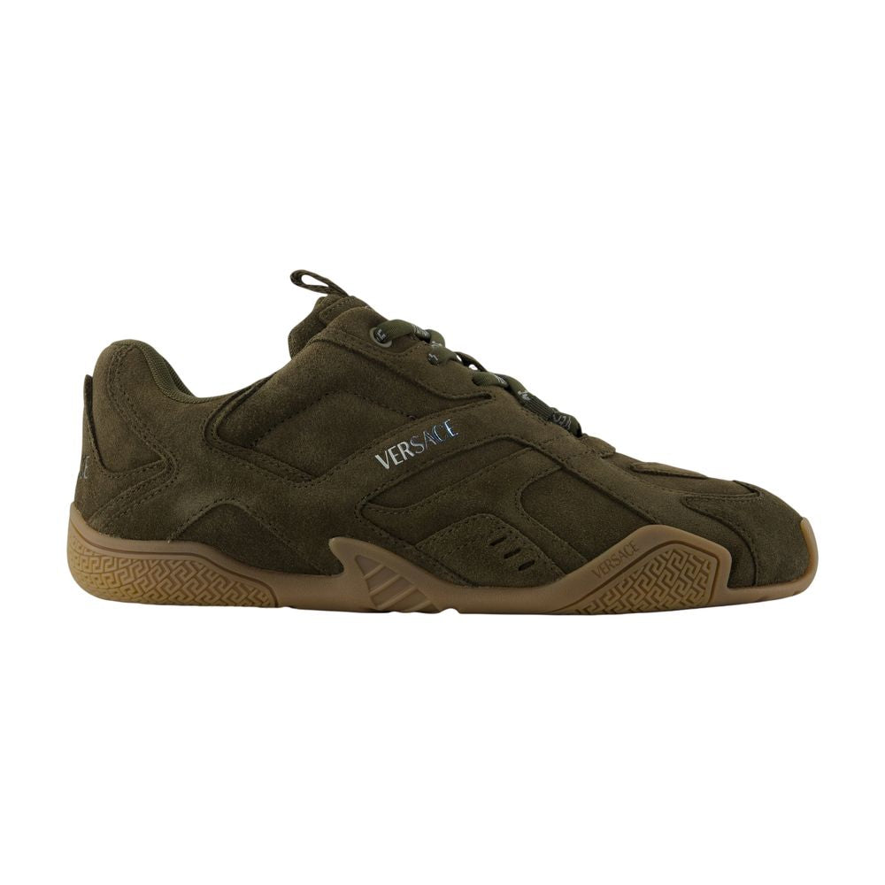 SUEDE SNEAKERS - - LEATHER - KHAKI