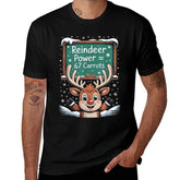 Six Seven Funny Reindeer Power Equals Meme 67 Funny Number Moisture-wicking T-Shirt