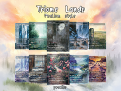 Mega EDH land pack Realiem Style triome lands set of 10 unique borderless custom proxy lands High quality lands for EDH or cEDH
