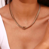 Dual Knot Snake Chain Necklace