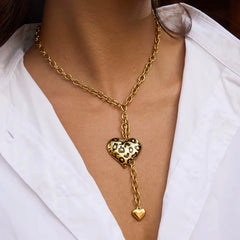 Leopard Print Tassel Necklace