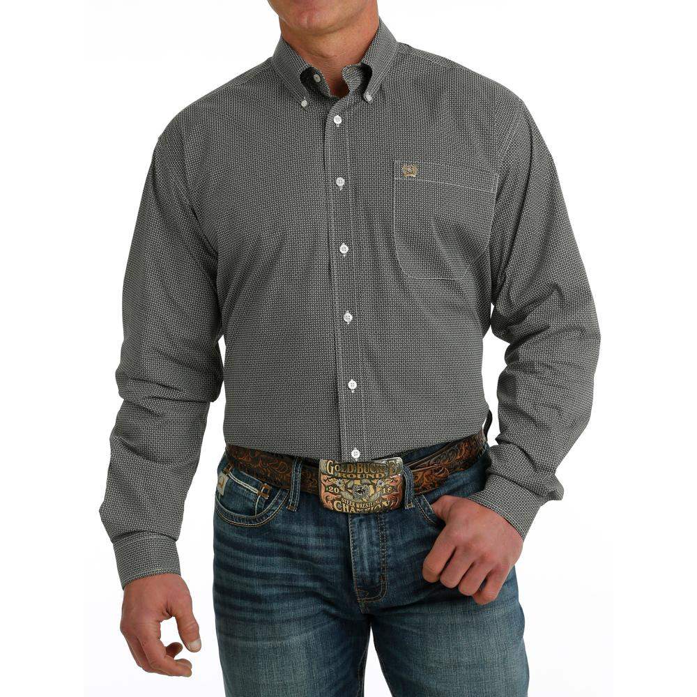 Cinch Men's Classic Fit Grey Button Down