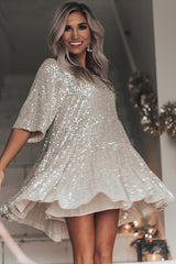 Simply Beaming Sequin Babydoll Dress