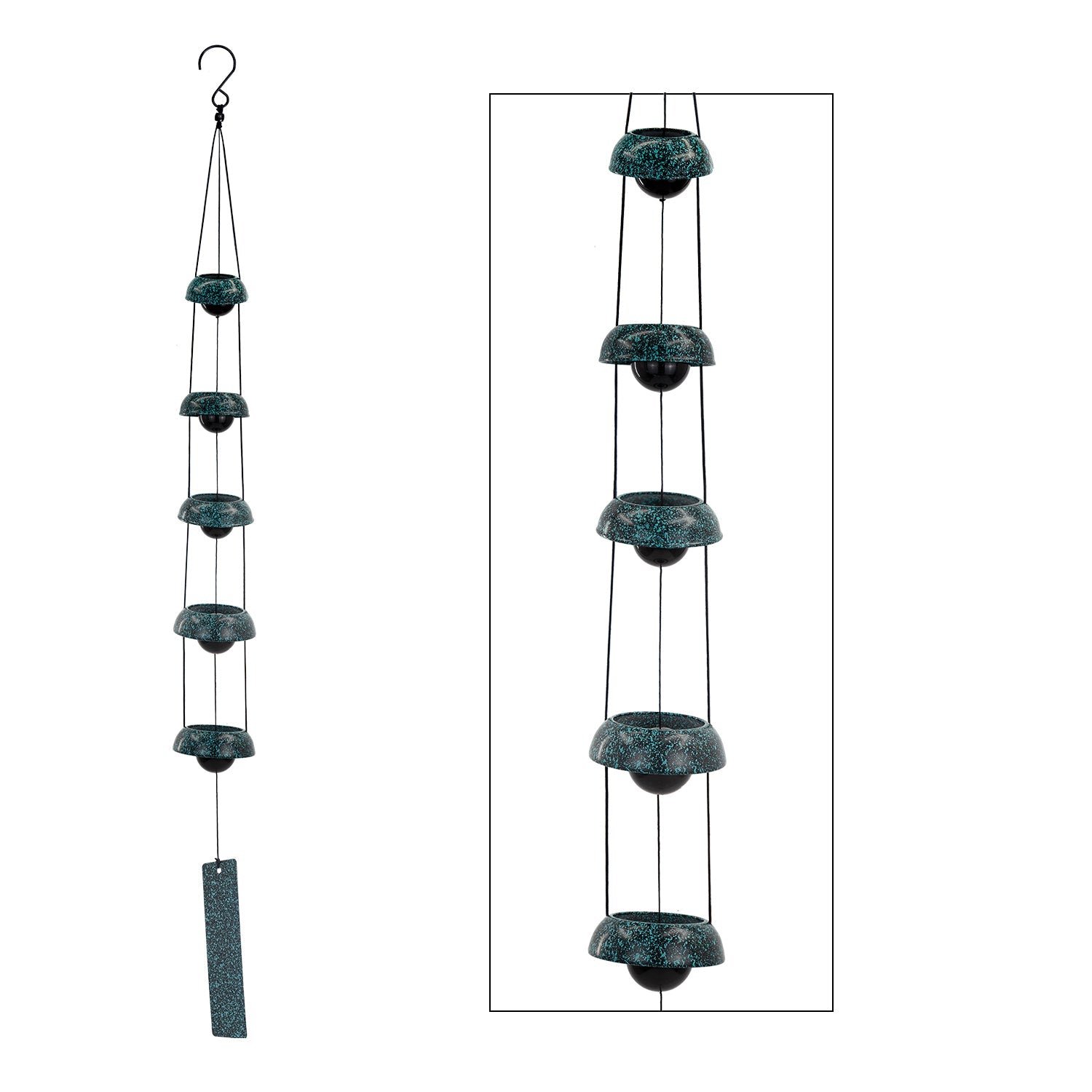 Bell Wind Chimes, Temple Wind Bell, Red Copper Wind Chimes with 5 Bells, Feng Shui Wind Chime for Home Yard Outdoor Decoration, A Great Memorial Wind Chime for Someone Who Loves Peace