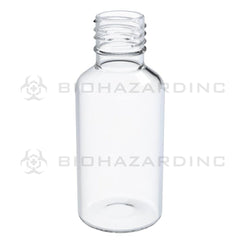Biohazard Inc Glass bottles 1oz Clear Boston Round - 120 Count