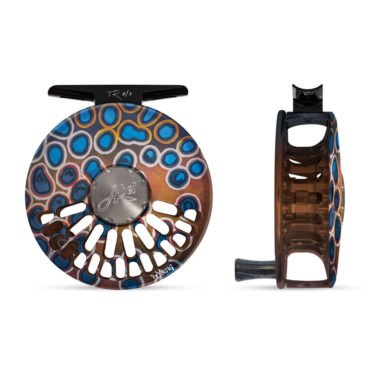 Abel TR Reel 2/3 DeYoung Cutthroat Flank with Ebony Handle - Madison River Fishing Company