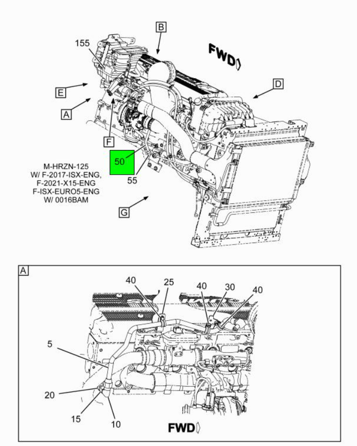 4056725C1 | Genuine Navistar International® Pipe, Fluid, Assembly, Heater return isx