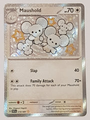 Pokemon Scarlet and Violet Paldean Fates Maushold #210/091 Shiny Rare Trading Card