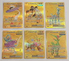 Pokemon Scarlet and Violet Temporal Forces Ex Gold Hyper Rare #213-218/162 Holo (6) Trading Card Set