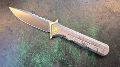 TwoSun TS121 Lines Titanium Handle M390 Plain Edge (NEW - OPEN BOX)