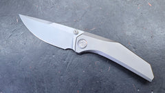 KB Knives Eclipse Grey Integral Titanium Handle Drop Point M390