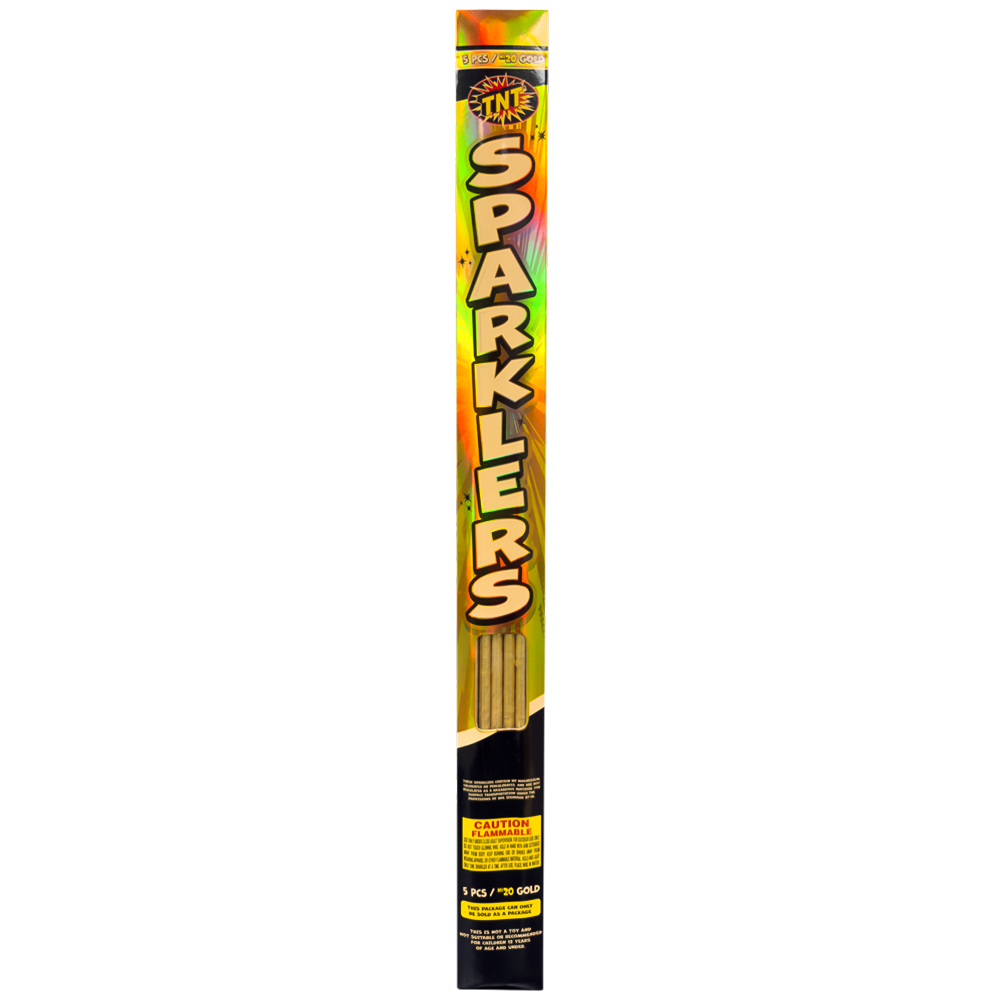 Gold #20 Sparklers, 5 Pack - Celebrate Everyday