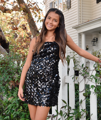 8apart Women Roxie Floral Sequin Mini Dress Black Distressed/seasonal womens 8apart Black Juniors/Women S