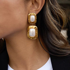 Square Pearl Earrings