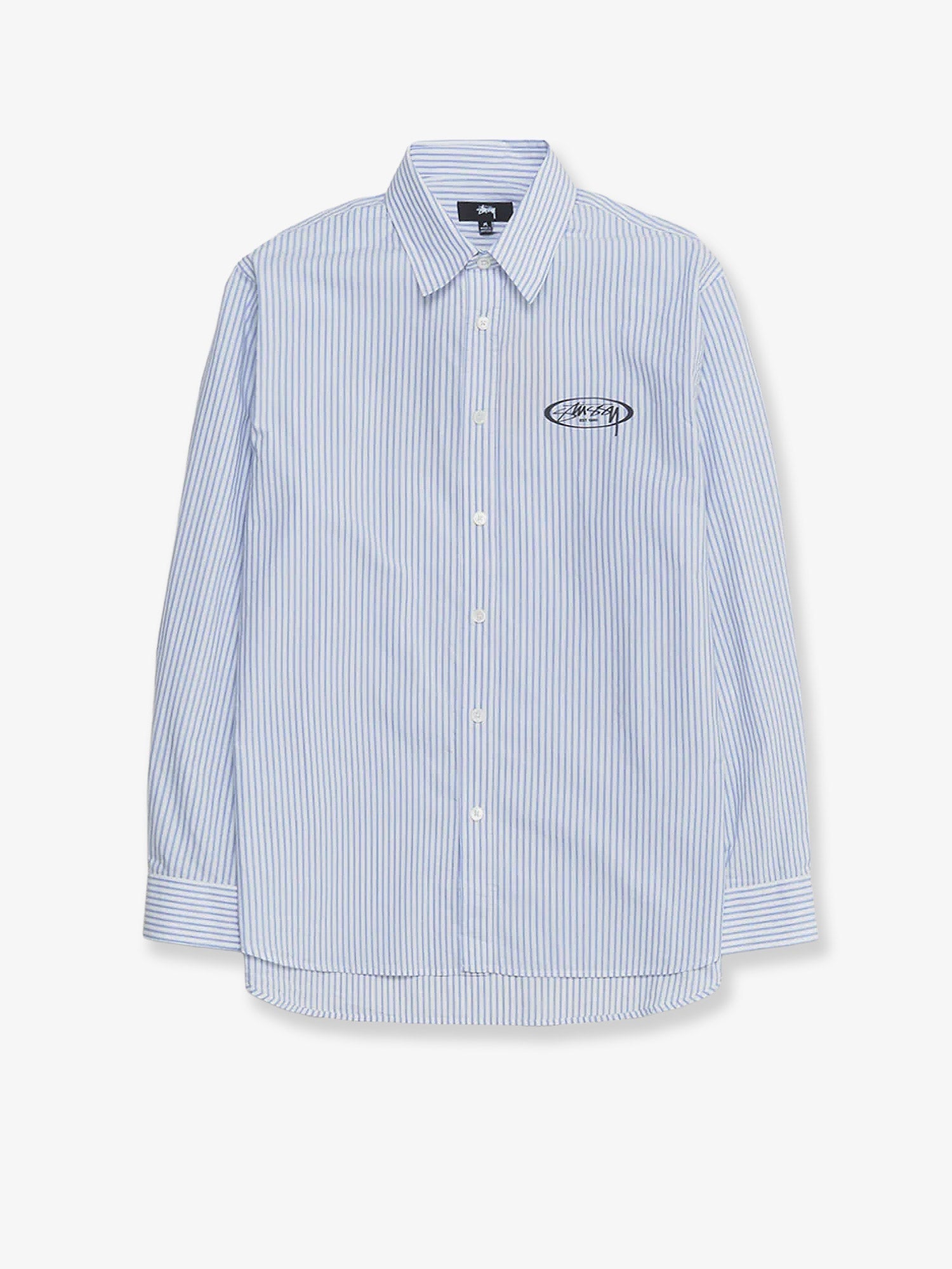 Stussy Standard Striped Cotton Shirt Blue Stripe