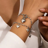 2pc Infinite Heart Toggle Necklace