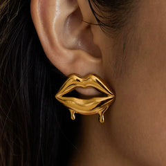 Liquid Lip Stud Earrings