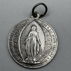 Medaille religieuse ancienne en argent « sainte Vierge » par Penin