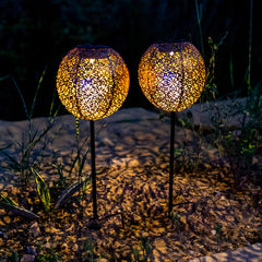 Set mit 2 Solarleuchten im orientalischen Stil zum Pflanzen von warmweißen LED AGADIR H45cm