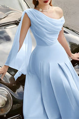 A-Line Cocktail Dresses Elegant Dress Wedding Guest Tea Length Sleeveless Cowl Neck Chiffon Prom Party Dress fg7773