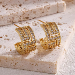 C-Shaped Hoop Earrings