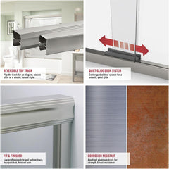 Simplicity 60 in. x 70 in. Semi-Frameless Traditional Sliding Shower Door in Bronze with Rain Glass - Super Arbor