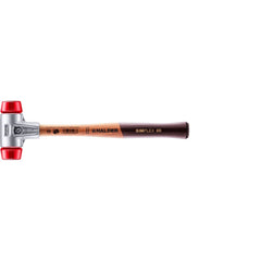 Halder 3106.030 Simplex Mallet with Red Acetate Plastic Inserts Lightweight Aluminum Housing and Wood Handle