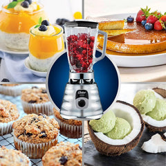 Oster 3 Speed Chrome Blender, 1000W 5 Cup Glass Jar