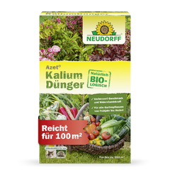 Du wünscht dir knackiges, aromatisches Gemüse und gesunde Pflanzen? Der natürlich vegane Azet Kaliumdünger von Neudorff verbessert sowohl Geschmack als auch Lagerfähigkeit der Ernte