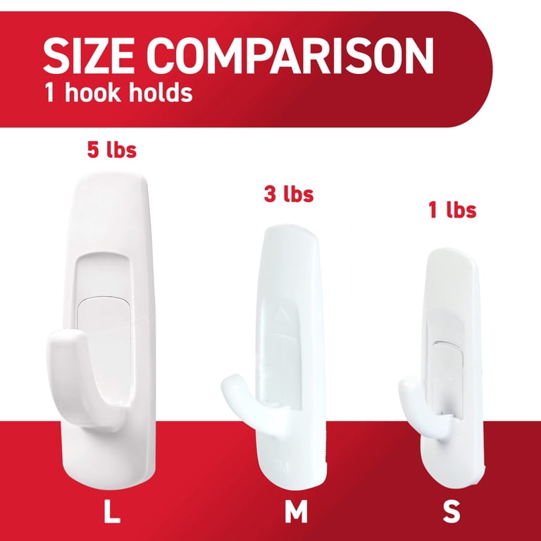 Command Large Utility Hooks, White, Damage Free Decorating, 6 Hooks and 12 Command Strips