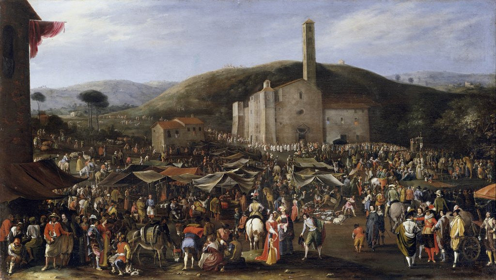 Cosimo II de Medicis visiting the Impruneta fair in San Luca