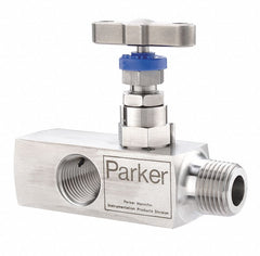 Parker Gauge Valve, Angled, SS, 1/2 In. x 3-1/2 In - HGVS8