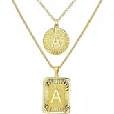 2pc 18K Initial Necklace
