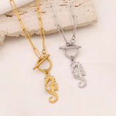 Pearl Seahorse Toggle Necklace