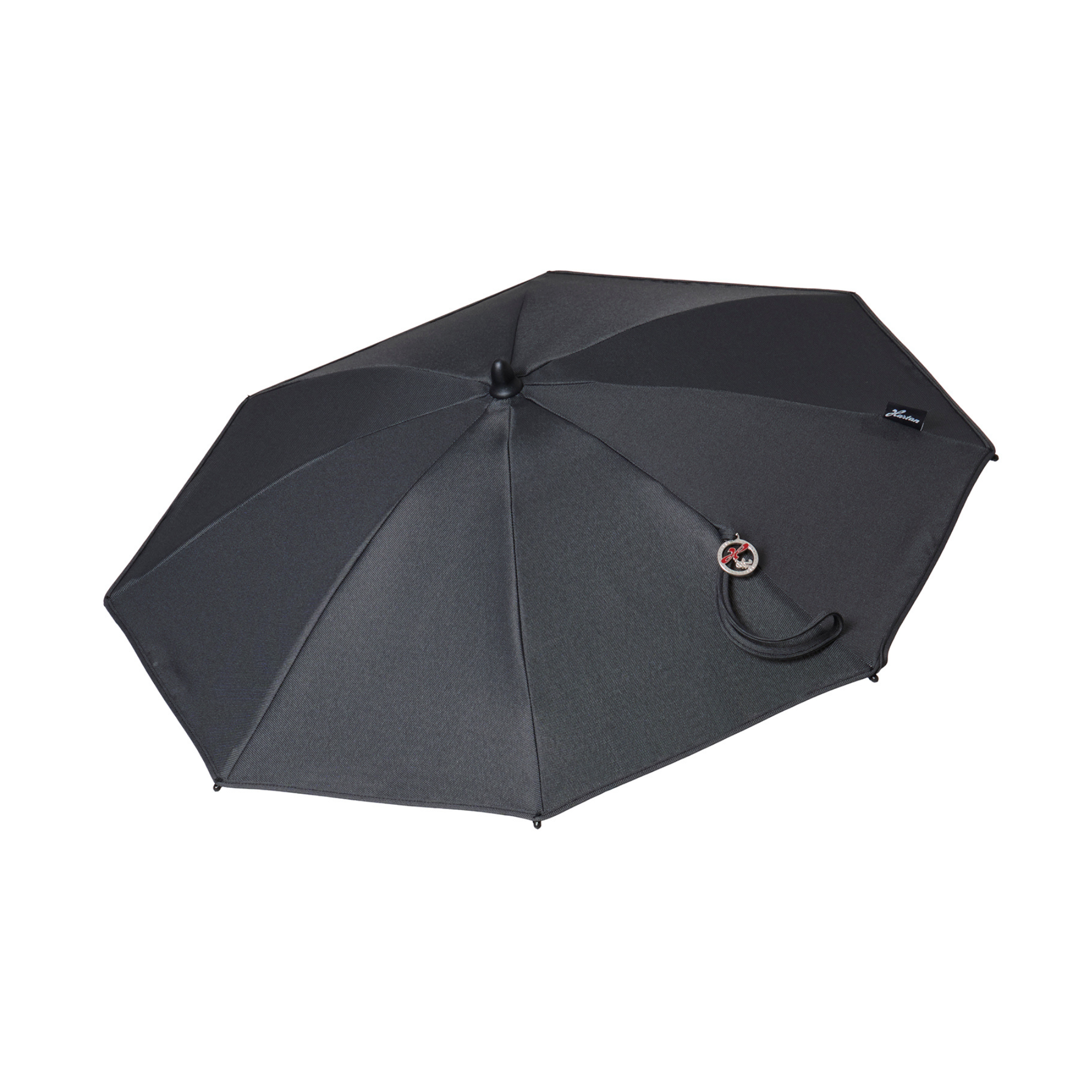 Sonnenschirm Click-up 605 / Walnut Grey mit flexibler Halterung .
Geöffnet in Seitenansicht.