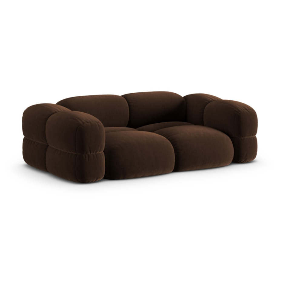 Sofa 3-osobowa aksamitna LORETTO czekoladowy