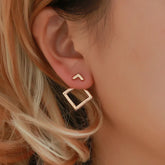 Tilted Square Overlap Earrings