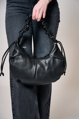 Leni Cocoon Leather Bag Black