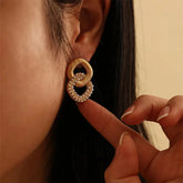 Embedded Pearl Stud Earrings