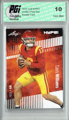 Caleb Williams 2023 Leaf HYPE! #107A White Blank Back #1/1 Rookie Card PGI 10
