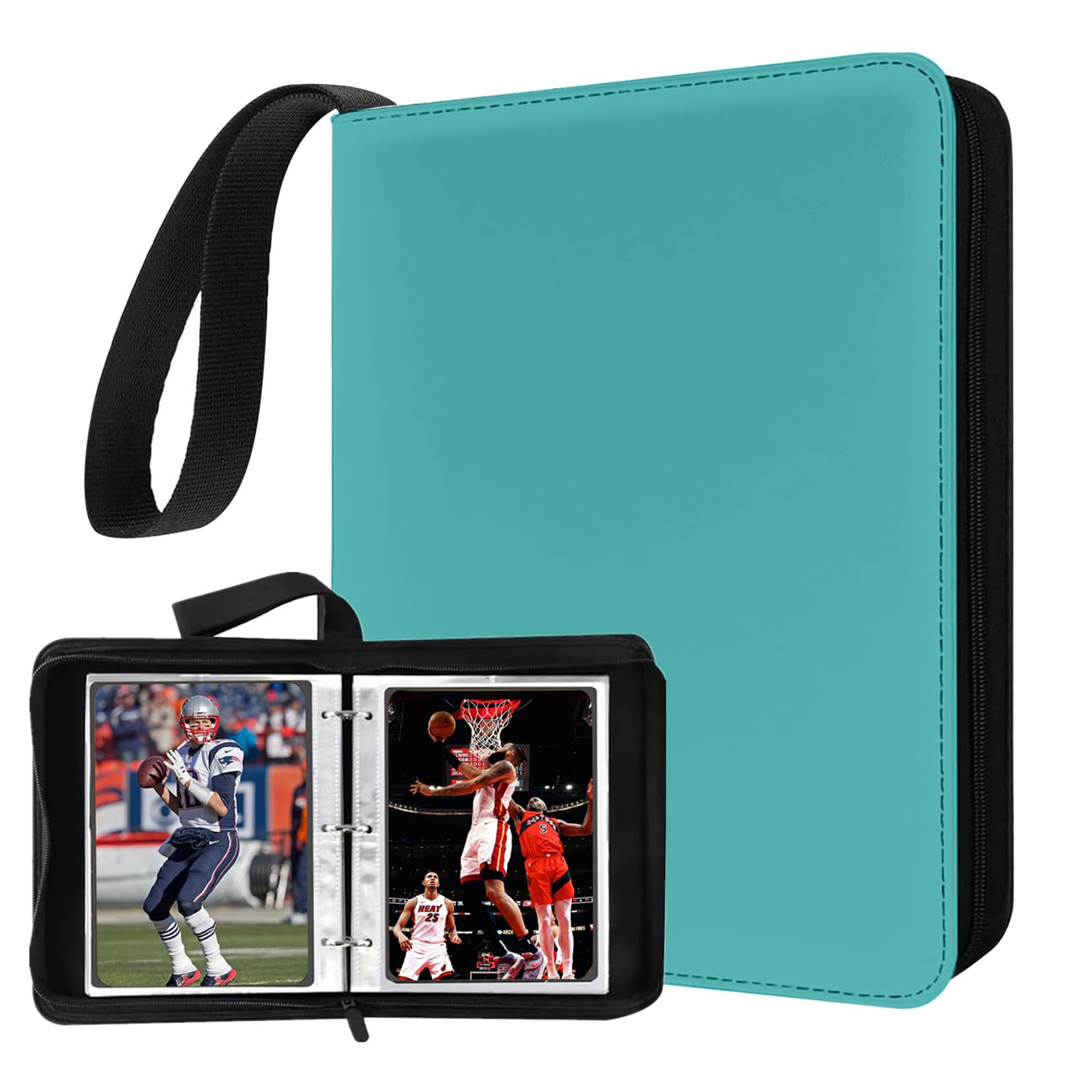 Mini Card Binder 1-Pocket Super Lightweight Zipper Binder Holds 80+ Trading Cards Small Cards Binder for TCG MTG Sports & Game Cards Portable Gift for Girls & Collectors (Sky blue)