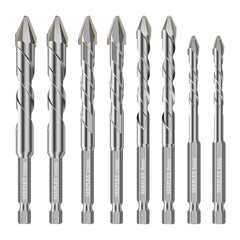 Serplex Cemented Carbide Drill Bits Set for Concrete and Masonry with 1/4 Inch Hex Shank | 8Pcs Sizes 6mm to 12mm