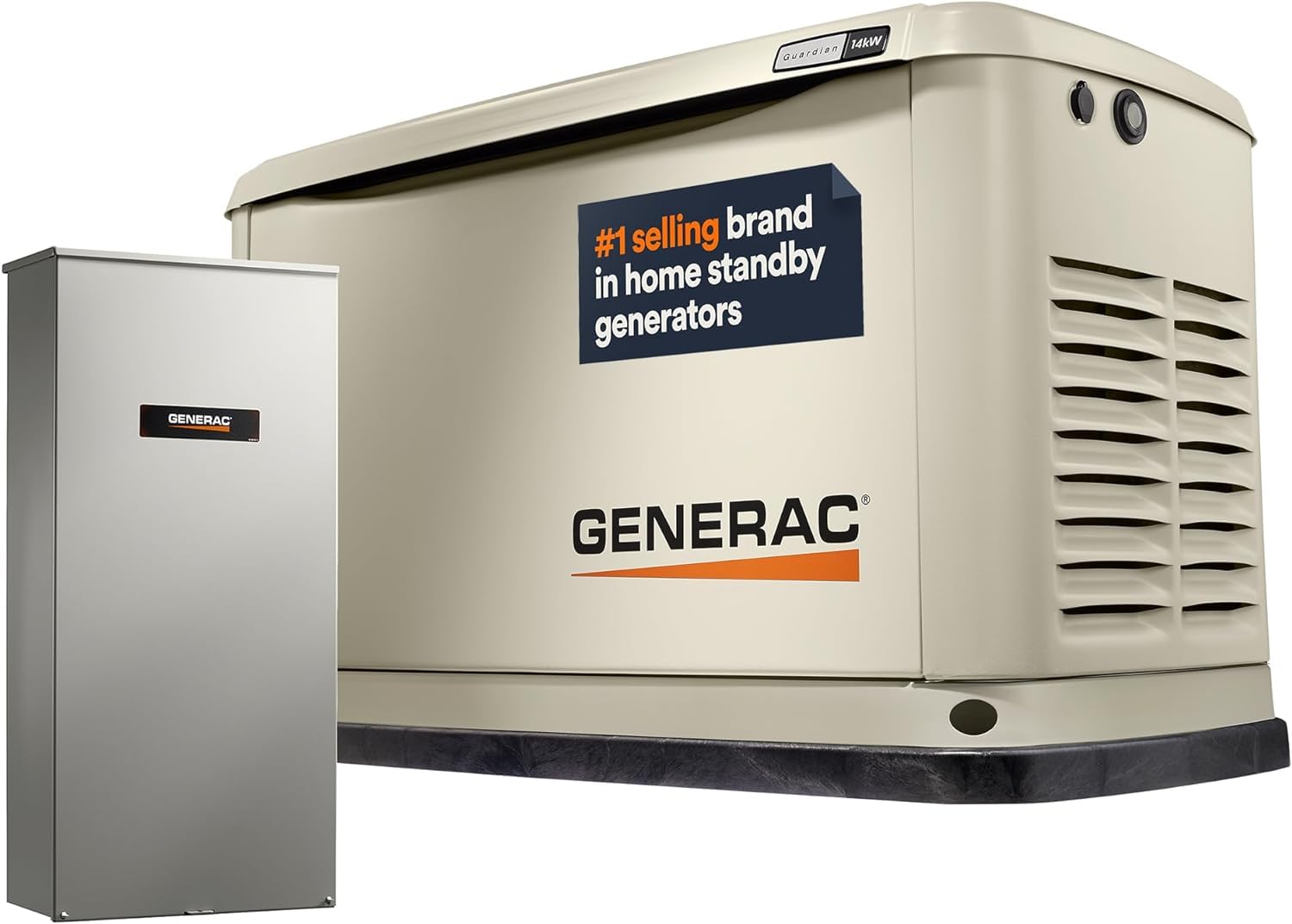 Generac 7224 14Kw Air Cooled Guardian Series Home Standby Generator With 100 Amp Transfer Switch Comprehensive Protection Sm