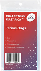 Team Bags Resealable Sleeves – Premium Penny Sleeves for Trading Cards – Fits Top Loaders, Semi Rigids, Magnetics – Acid-Free & Archival Safe (6¼" x 3⅝")