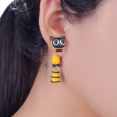 Yellow Raccoon Earrings