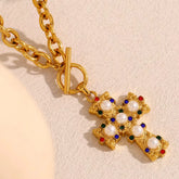 Royal Cross Pearl Necklace
