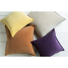 Surya Cotton Velvet CV-007 Mustard 20"H x 20"W Pillow Cover