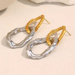 Bold Double Hoop Stud Earrings